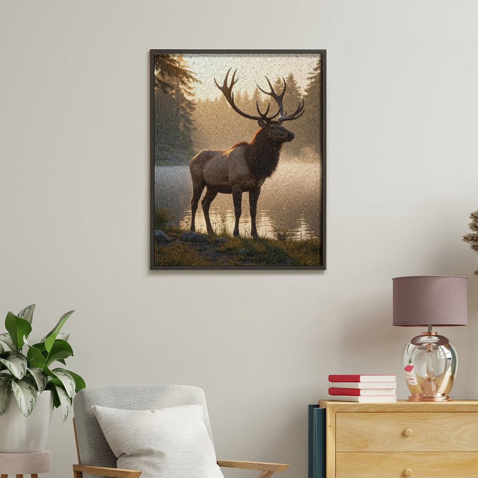 Paint by Numbers Kit for Adults, Majestic Elk Forest Sunrise Paint by Numbers, Easy Paint by Numbers Kit for Adults Beginner, DIY Adult Paint by Number Kits on Canvas, Home Decor