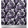 thumbnail image 1 of Soimoi Poly Georgette Fabric Leaves & Rose Flower Print Fabric by Yard 52 Inch Wide, 1 of 1
