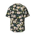 thumbnail image 7 of Picia Flowers Men's Linen Shirts Short Sleeve Cuban Beach Shirts Casual Shirts Button Down Shirt for Men Beach Summer Wedding Shirt-, 7 of 7