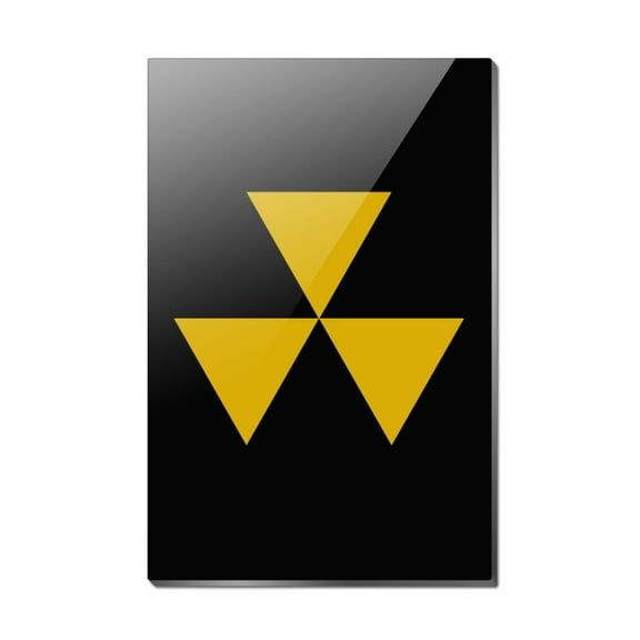 Fallout Shelter Civil Defense Symbol Radioactive Radiation Safe Zone Rectangle Acrylic Fridge Refrigerator Magnet