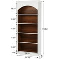 thumbnail image 4 of Tribesigns 5-Shelf White Bookcase and Bookshelf, 70.9'' Tall Bookcase for Living Room, Home Office, 4 of 7