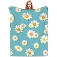 thumbnail image 1 of LHSHID Daisy Flowers Soft Warm Throw Blanket Lightweight Flannel Fleece Bed Blanket Gift for Girls Boys Men Women Chair Couch, 1 of 8