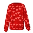 thumbnail image 7 of Women's Valentines Sweatshirt Long Sleeve Heart Oversized Shirts Crewneck Cute Ribbed Pullover Sweater Tops, S Red, 7 of 7