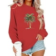 thumbnail image 6 of Women's Merry Christmas Fleece Lined Sweatshirt - Cute Tree Graphic Crewneck Long Sleeve Top, Soft Festive Winter Holiday Outfit, 6 of 6