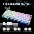 thumbnail image 5 of 61 Keys Mechanical Keyboard, 60% Layout, Hollow Shell in 6 Colors, RGB Backlit, Full N-Key Rollover, Hot-Swappable Linear Red Switch, Backlit PBT Keycaps, 5 of 9