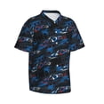 thumbnail image 2 of Balery Blue Sports Car Print Men's Hawaiian Shirts Short Sleeve Beach Shirt Relaxed Fit Vacation Button Down Shirts-X-Large, 2 of 9