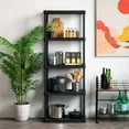 thumbnail image 4 of IRIS USA 5-Tier Shelving Unit, 64" Fixed Height, Medium Storage Organizer Shelf for Home, Garage, Basement, Shed and Laundry Room, 24"L x 12"W x 64"H, Made with Recycled Materials, Black, 4 of 7
