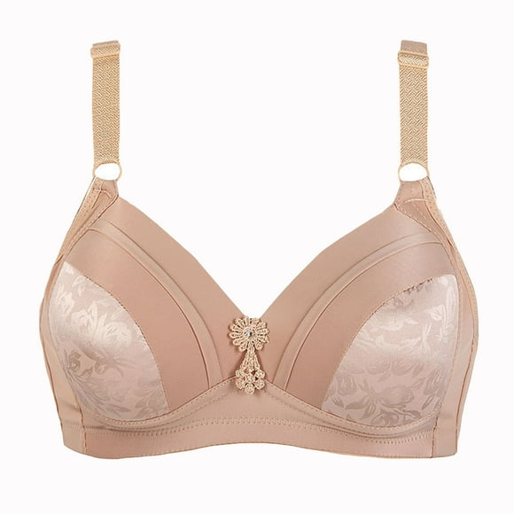 Pullover Bras for Women Lightly Lined Bra Feature V-Neck T-Shirt Bra Style W-757 Gray XL