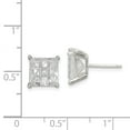 thumbnail image 3 of White Sterling Silver Earring Stud Women'S Cubic Zirconia CZ Square Clear 8 mm, 3 of 3