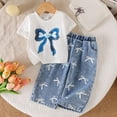 thumbnail image 2 of KPOPLK Toddler Baby Girl Clothes 2Pcs Embroidered Button Front Top and Pants Soft Casual Outfits Clothing Set Size 18-24 Months,White, 2 of 5