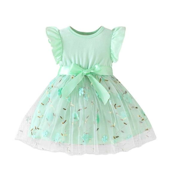 Tutu Dresses For Toddler Girls Baby Butterflies Dress Easter Dresss Princess Dress Bow Dress Carnival Ruffle Tutu Dresses Spring Summer Dresses Beach Vacation Clothes #Mint Green 9-12 Months