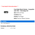 thumbnail image 2 of Front Right Wheel Cylinder - Compatible with 1963 - 1964 Dodge 440, 2 of 2