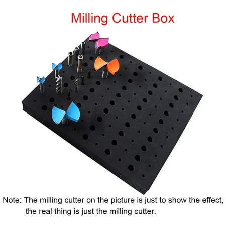 

110 Holes Router Bit Tray Storage Holder for 1/4 1/2 Shank Milling Cutters EVA Foam Brill Bits Organizer