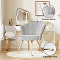 thumbnail image 4 of Hawsaiy Modern Velvet Accent Chair with Gold Metal Legs,Upholstered Vanity Chair for Bedroom, Makeup Room, or Living Room, Gray, 4 of 8