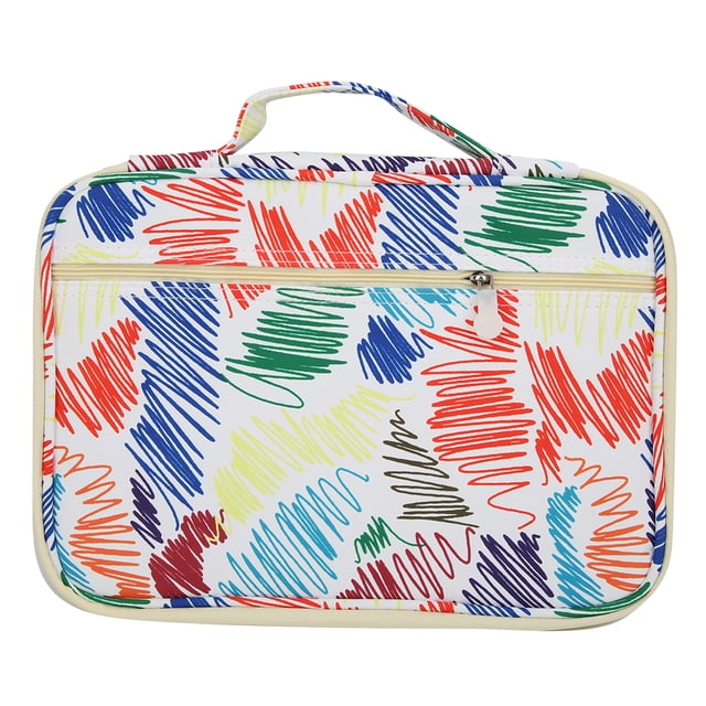 Estuche organizador para lápices con pintura de bocetos, bolsa de almacenamiento de lápices de colores, suministros de papelería, línea colorida de 96 colores
