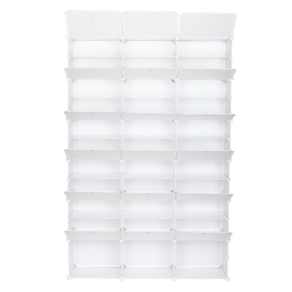 12-Tier Shoe Rack Organizer, 72 Pair 36 Grids Tower Shelf Storage Cabinet Stand Expandable for Heels, Boots, Slippers, White