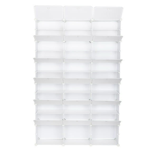 12-Tier Portable 72 Pair Shoe Rack Organizer 36 Grids Tower Shelf Storage Cabinet Stand Expandable for Heels, Boots, Slippers, White