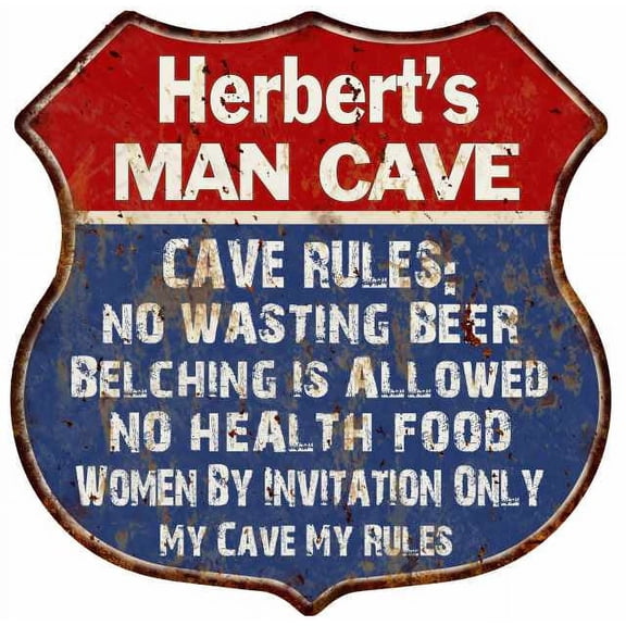Ignacio's Man Cave Rules Sign Shield Metal Gift 211110023412