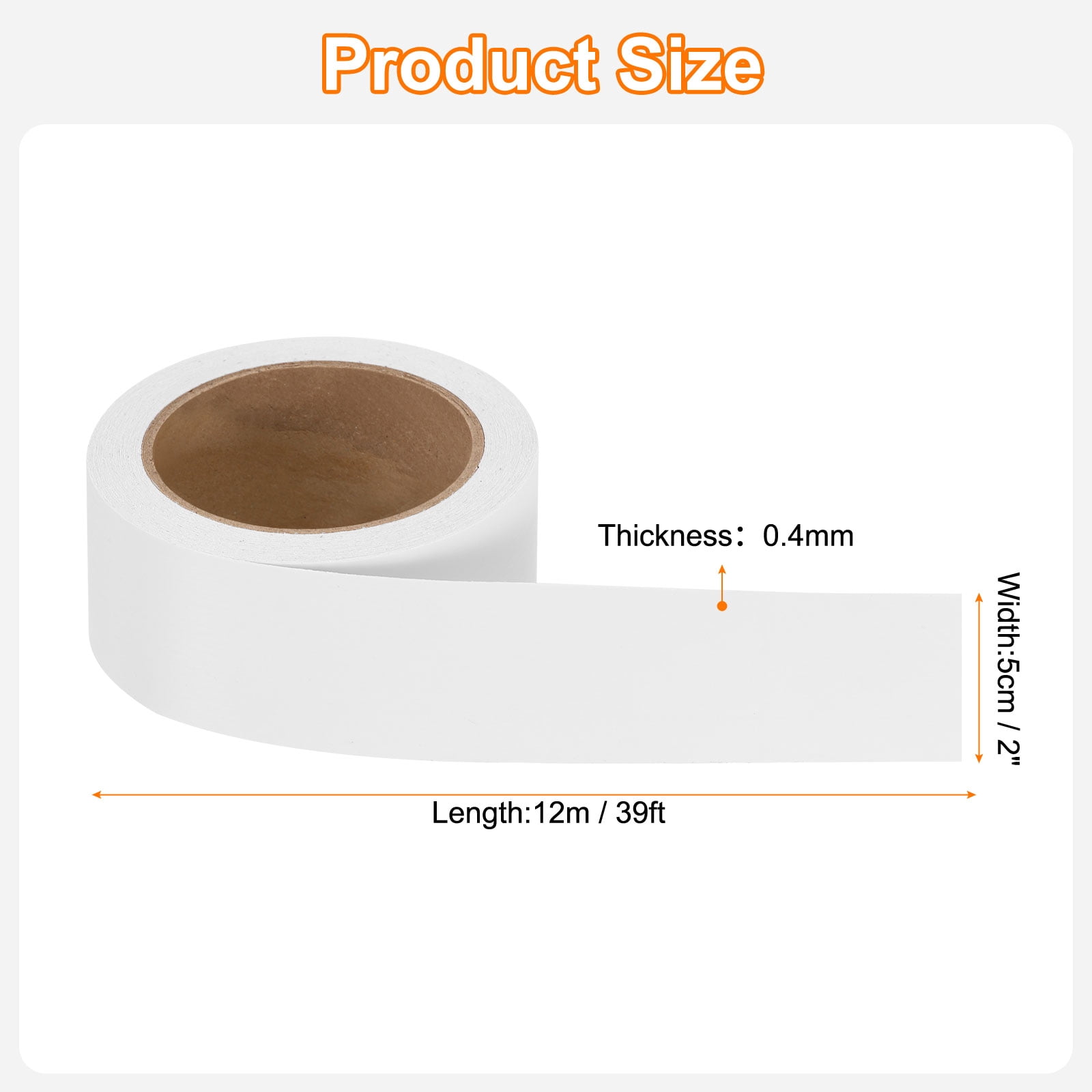 Uxcell 2" x 39ft Mirror Border Peel and Stick Wood Grain Tape, Brushed White