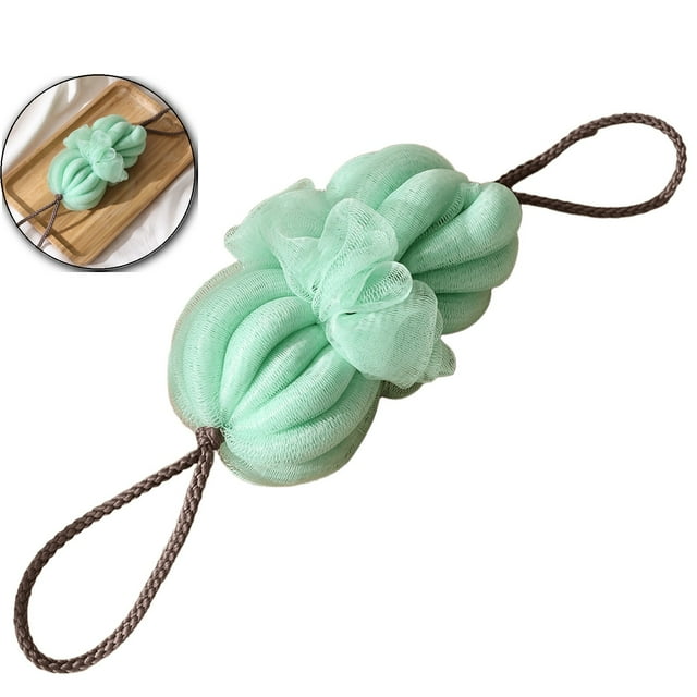 Dvruxg Stretchable Plastic Bath Back Scrubber, Double Layer Mesh Foam Puff, Hanging Shower Exfoliating Strip for Home Spa Use