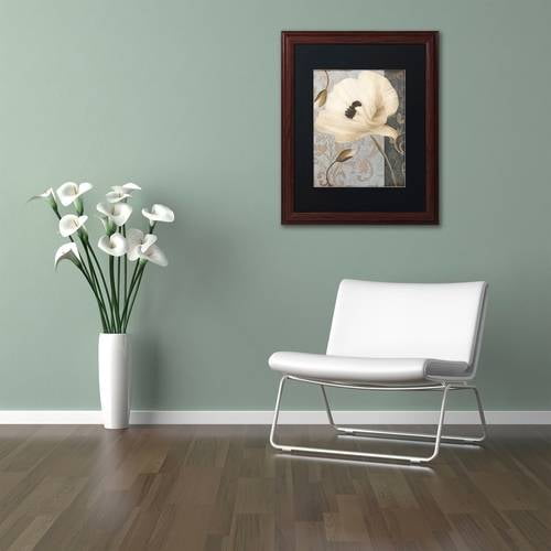 Trademark Fine Art "Poppy Brocade II" Canvas Art by Color Bakery Black Matte, Wood Frame