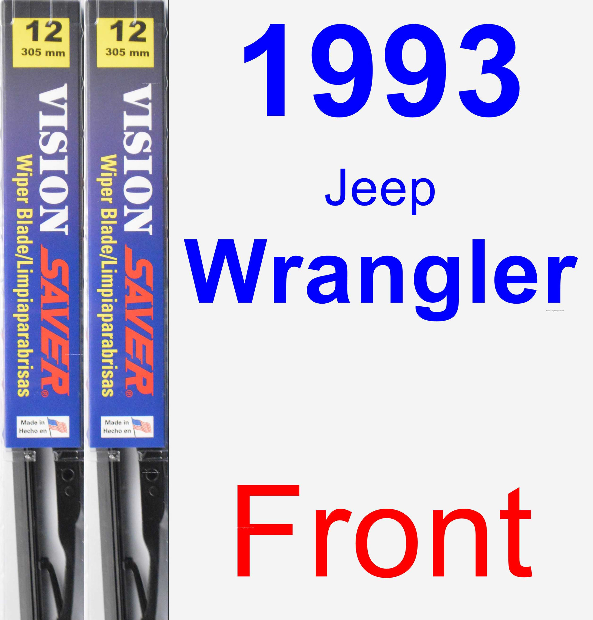 1993 Jeep Wrangler Wiper Blade Set/Kit (Front) (2 Blades) Vision