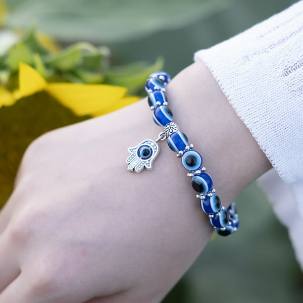 Pulseras turcas de la suerte contra el mal de ojo pulsera de cuentas azules contra el mal de ojo pulsera hecha a mano para hombres y mujeres joyeria de la suerte pulsera