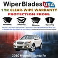thumbnail image 2 of 2010 Hyundai Santa Fe Beam Wiper Blades Wipers w/1yr Warranty (Set of 2) (WiperBladesUSA), 2 of 5