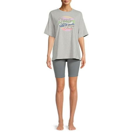 

Secret Treasures Women’s Vibes T-Shirt and Bike Shorts Set 2-Piece