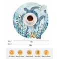 thumbnail image 6 of 13 Inch Round Placemats Set of 6, Teal Green Sea Turtle Non Slip Heat Insulation PP Table Mats, Coastal Summer Beach Seaweed Washable Place Mats for Kitchen Dining Party Table Decor, 6 of 7