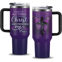 Christian Gifts for Women, 40 oz God Says You Are Pink Tumbler with Handle, Inspirational Religious Birthday Gifts, Spiritual Catholic Faith Jesus Bible God Prayer Gift for Pink Bow Christian Cup