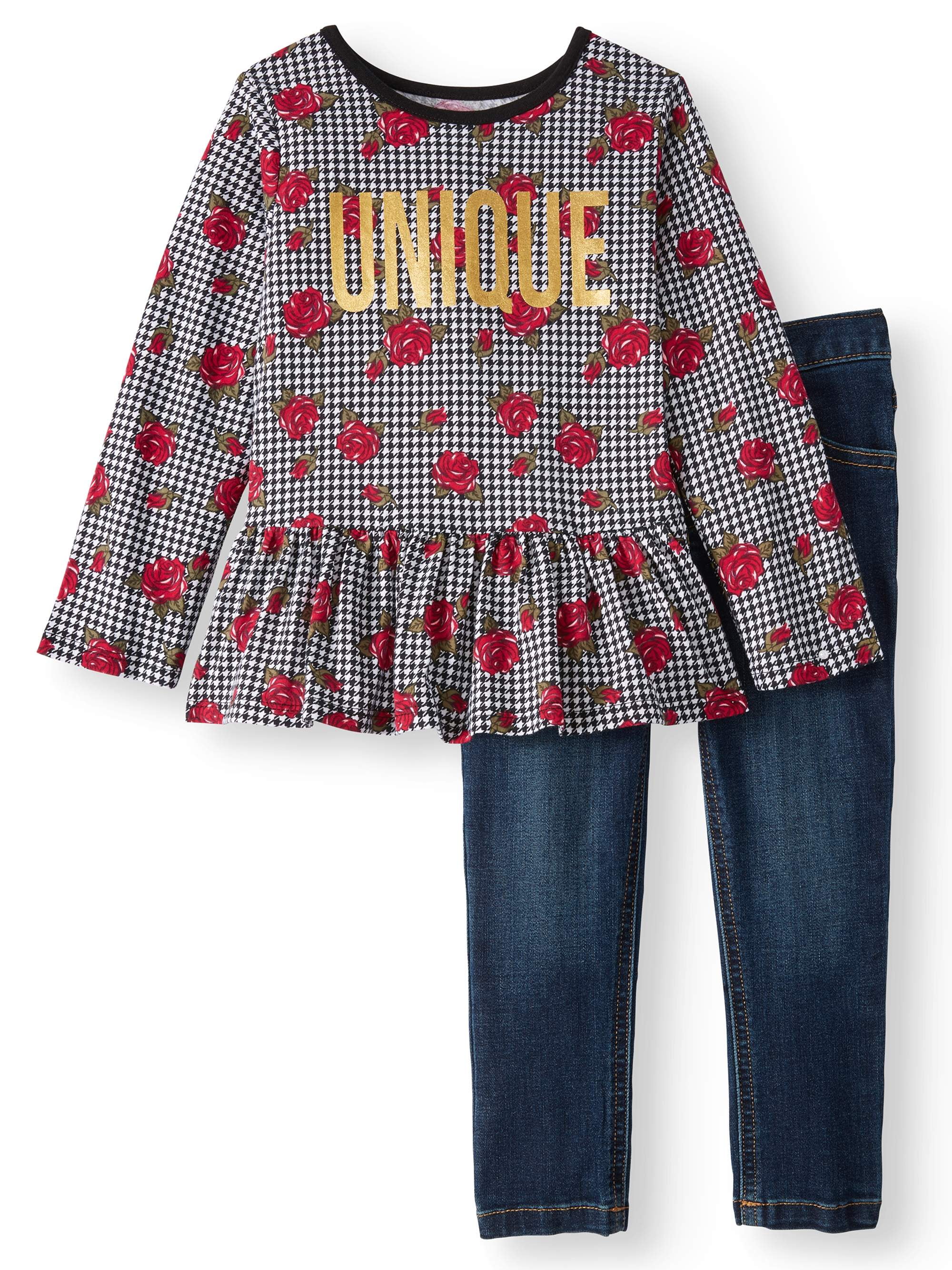 NEW Toddler Girls Garanimals 2 Pc Puppy Princess Top /& Skinny Jeans Set Size 3T
