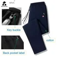 thumbnail image 3 of Pantalones deportivos de algodón para hombre, chándal de cintura elástica, holgado, para gimnasio, Otoño, M- 8XL, 3 of 5