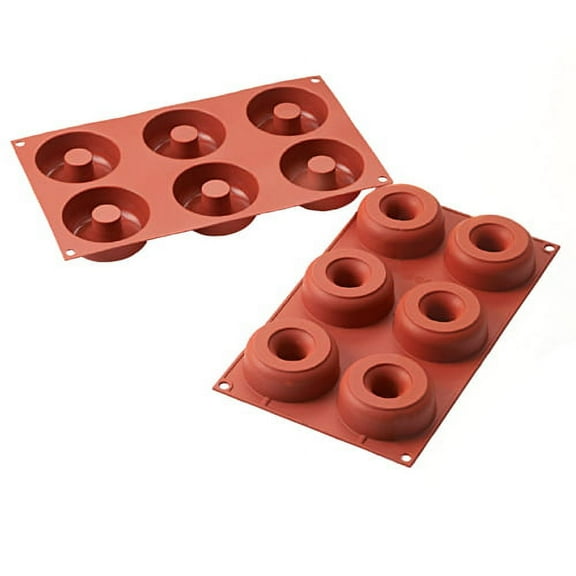 Silikomart Flexible Silicone Bakeware, Donut Pan 3.3 Oz (98ml)