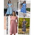 thumbnail image 3 of Zeagoo Summer Dresses for Women 2025 Casual Midi Dress A Line Pleated Sundress Short Sleeve Dress Flare Sundress, 3 of 10