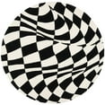 thumbnail image 4 of SAFAVIEH Soho Samantha Abstract Wool Area Rug, Black/Ivory, 6' x 6' Round, 4 of 10