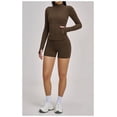 thumbnail image 3 of Top-kevin Womens Workout Sets Two Piece Long Sleeve Jacket Matching High Waist Shorts Sets Fall Winter Gym Work Out Clothes, 3 of 16