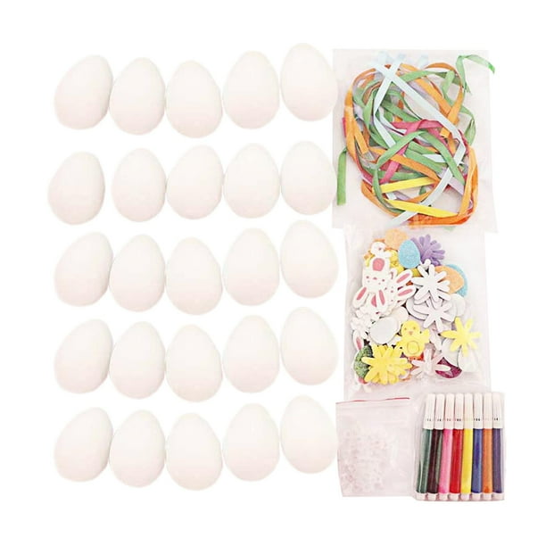 Creativo de Manualidades de Huevos de Pascua, Huevos en Falsos de Espuma DIY, Adornos Colgantes Pintados, con de Acuarela para Niño