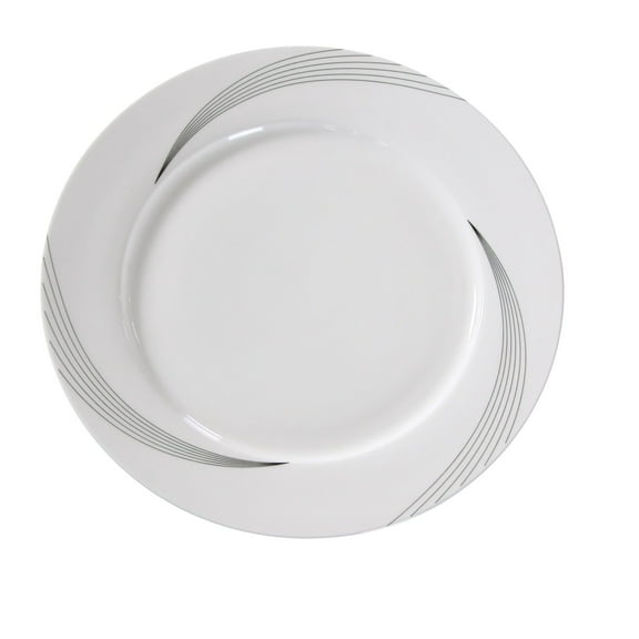 Yanco UR-110 10.5 in. Dia. Porcelain Dinner Plate, Bone White - Pack of 12