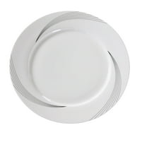 Yanco UR-110 10.5 in. Dia. Porcelain Dinner Plate, Bone White - Pack of 12