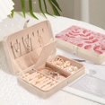 thumbnail image 6 of Flowers and Berries Jewelry Box PU Leather Travel Small Jewelry Organizer Women Earrings Necklace Bracelet Storage Holder Rectangle Case, 6 of 8