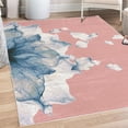 thumbnail image 1 of Flower Decorative Rug, Abstract Themed Modern Futuristic Image with Water Like Colored Art Print, Quality Carpet for Bedroom Dorm and Living Room, 6 Sizes, Pale Pink, by Ambesonne, 1 of 4
