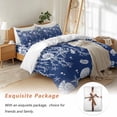 thumbnail image 7 of Starfish Coral Shell Bedding Duvet Cover Set Twin Size 4 Pieces Navy Blue Summer Beach Bedding Set with Zipper Closure, 1 Comforter Cover 68x86 Inches 1 Flat Sheet & 2 Pillow Cases, 7 of 7