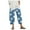 Blue, variant on Women's Pants Loose Fit Floral Printed Cropped Pants Comfortable Embroidered Elastic Waist Casual Pants Ankle Length Elegant Bottoms