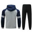 thumbnail image 3 of SEMIMAY Men's Autumn And Winter Two-piece Sports Suit And Leisure Striped Color-blocking Sweater And Trousers Suit, 3 of 9
