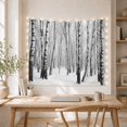 thumbnail image 5 of Winter Birch Forest in Misty Snow, Serene Minimalist for Nature Lovers, Atmospheric Woodland Art Print, Housewarming Gift, Tapestry Wall Hanging for Bedroom and Living Room, 5 of 7