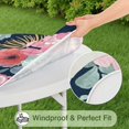 thumbnail image 5 of Pioneer Flower Floral Print Pattern Round Fitted Tablecloth with Elastic Edge,Dining Table Cover Waterproof,Outdoor Round Tablecloth for Camping,Dining,Indoor and Outdoor, 5 of 7