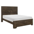 thumbnail image 5 of Rustic Brown Finish 3pc Bedroom Set Queen Bed and Nightstands Wooden Furniture Clipped Corners, 5 of 7