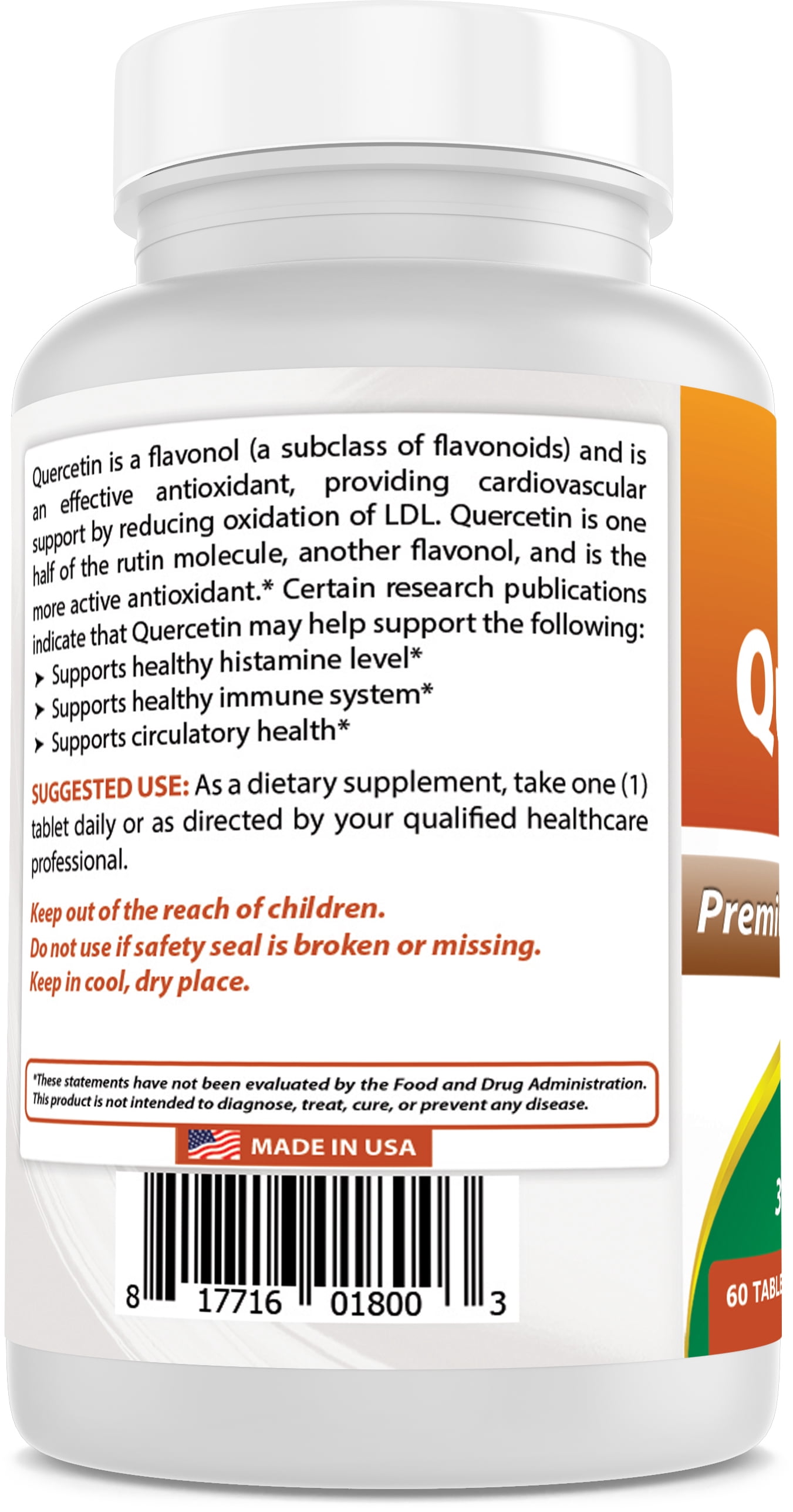 2 Pack Best Naturals Quercetin 1000 mg 60 Tablets | Immune Health