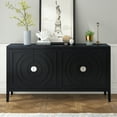 thumbnail image 5 of Retro Style Black Sideboard - Provides Ample Storage Space For Your Home Cabinet With Groove Detail Adds A Flair To, 5 of 7